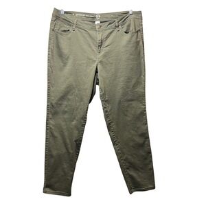 W62 Skinny Pants Signature‎ Fit Olive Green Casual Trousers Woman 18